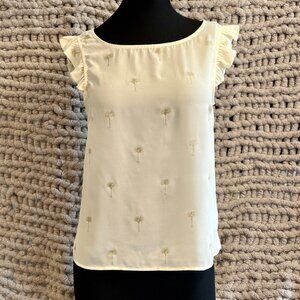 WESTMOON Cream Ruffled Cap Sleeve Blouse Size Medium